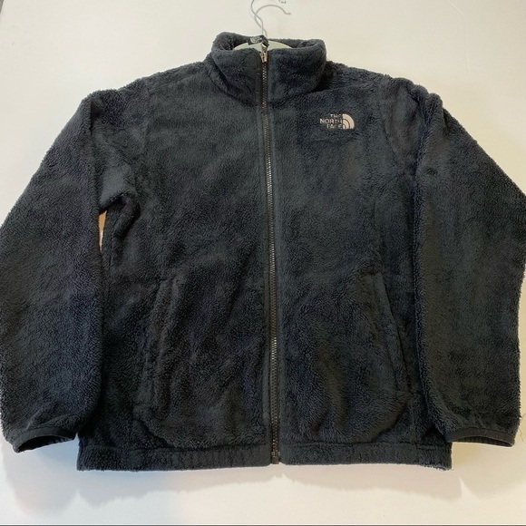 The North Face Osolita Zip Up Fleece Jacket Black Large 14/16 Girls Pockets Soft - Picture 13 of 13